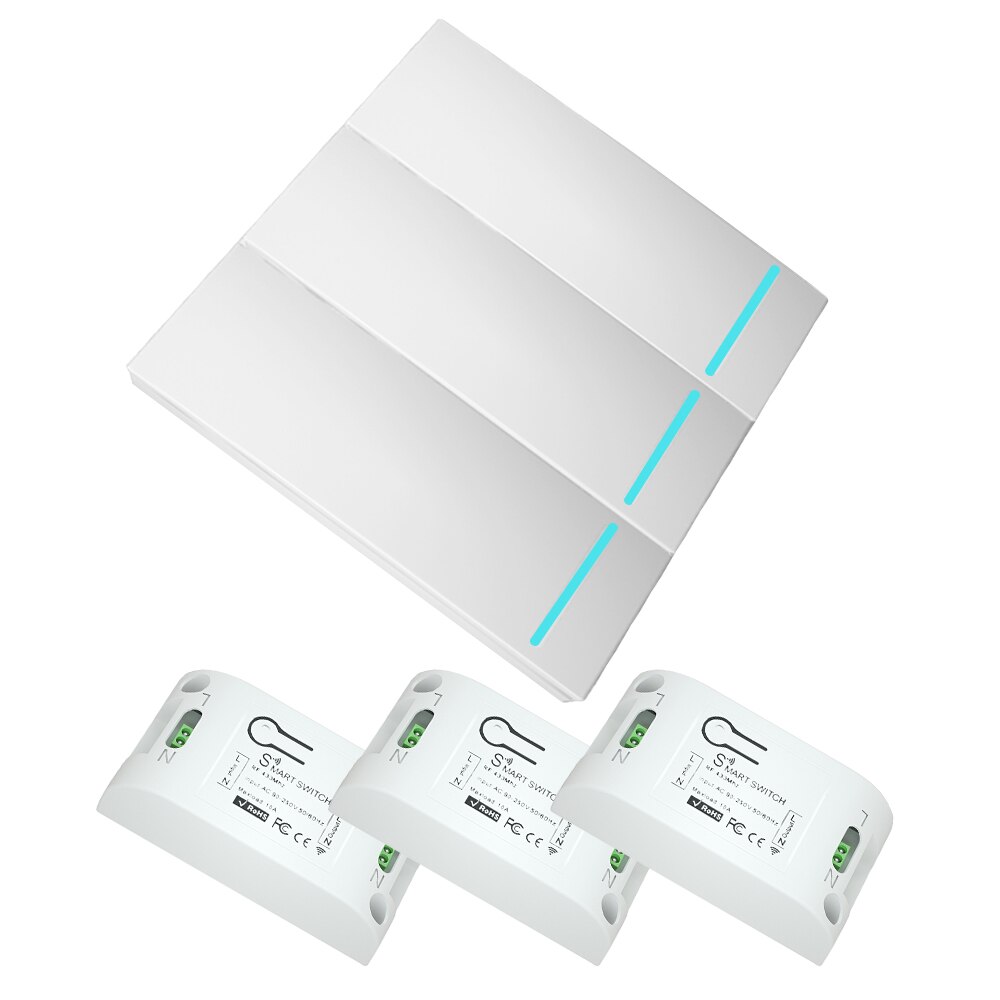 CACAZI Home Wall Panel Wireless smart push Switch Light button 433Mhz RF Remote Control AC 90-250V Receiver Bedroom Ceiling Lamp