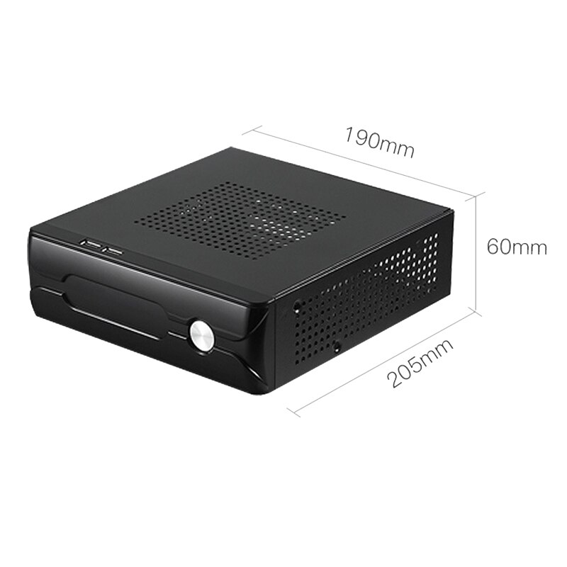 Fonte de alimentação desktop gaming htpc host office casa 2.0 usb mini itx com radiador buraco computador caso prático chassi horizontal