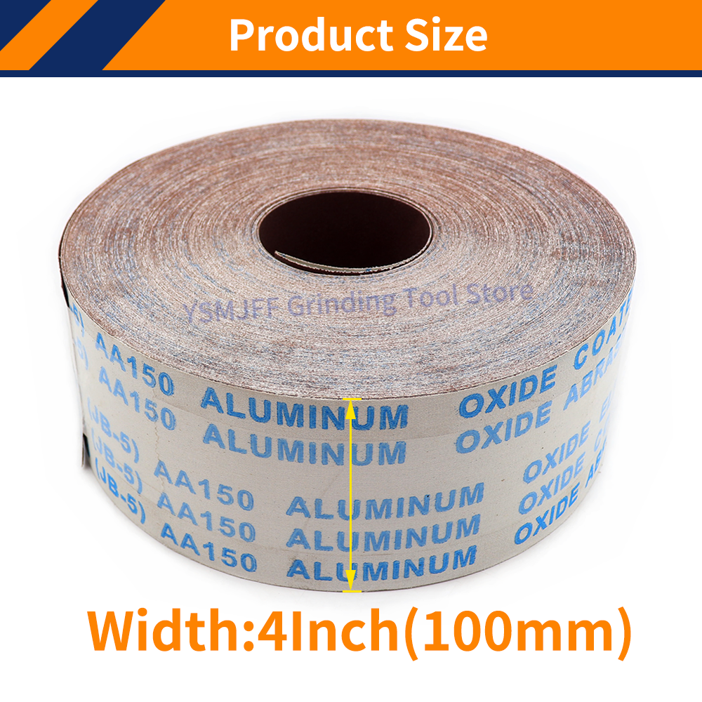 Rollo de papel de lija de 5M, 4 pulgadas, 100mm de ancho, tela de esmeril, papel de arena, hojas abrasivas de lijado, grano 60-800, listo para cortar tela de esmeril