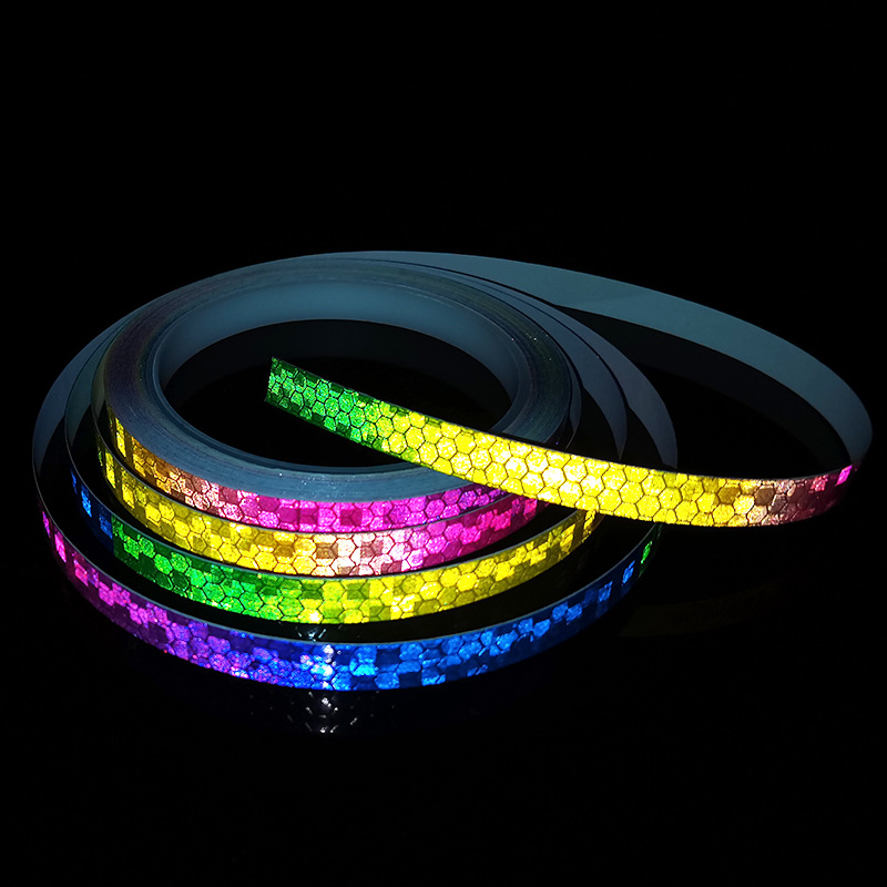 1cm*8m cykelhjul reflekterende klistermærker cykling fluorescerende reflekterende strimmel klæbebånd til mtb cykel advarsel sikkerhed dekoration klistermærke: Blå
