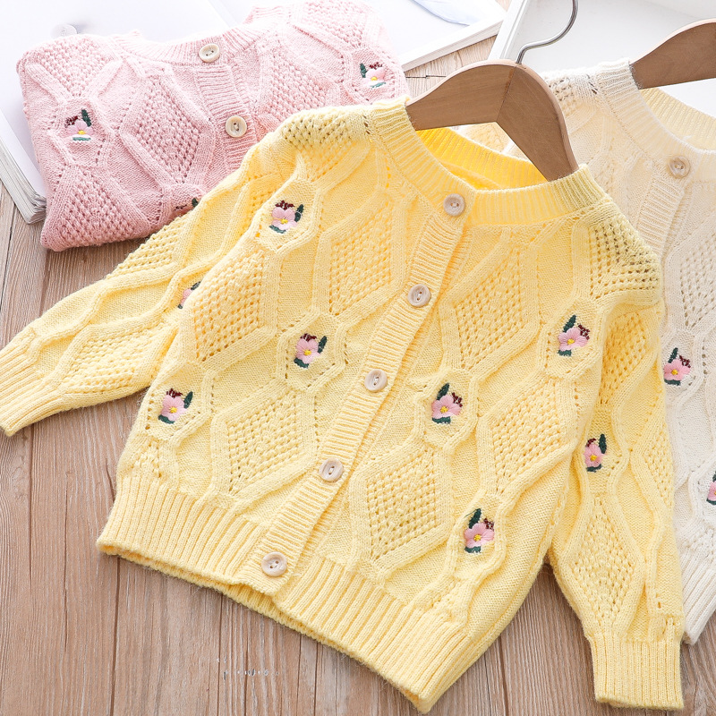 Bebê meninas casaco cardigan primavera moda infantil bonito malha roupas crianças jaqueta de algodão tricô camisola roupas para a menina