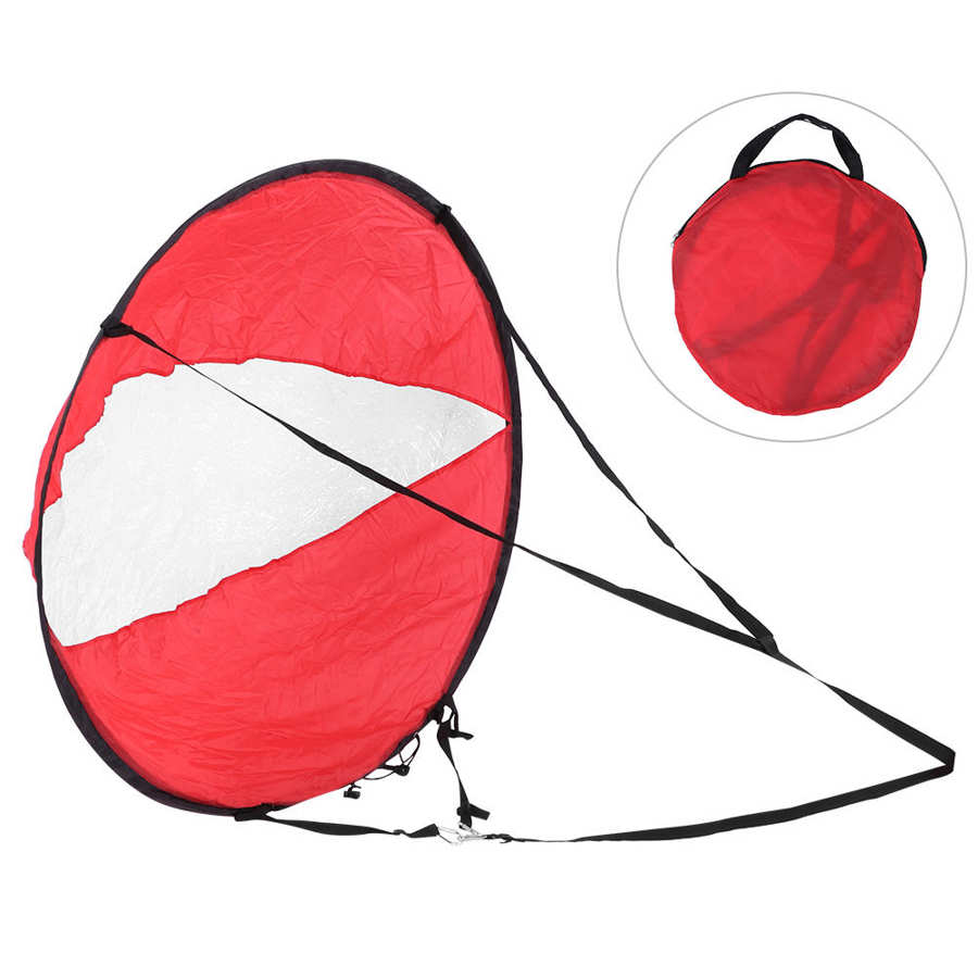 110cm Sail Foldable Kayak Boat Wind Sail Paddle Board Sailing Canoe Stroke Paddle Rowing Boats Wind Clear Window: Red
