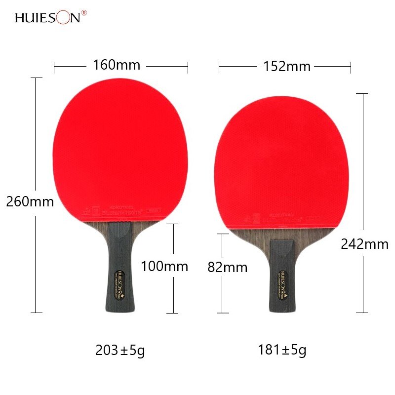 Huieson raquette de Tennis de Table professionnelle 9 étoiles raquette de Ping-Pong 7 plis Arylate carbone lame de Ping-Pong caoutchouc collant