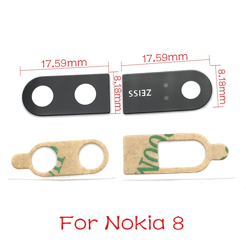 Voor Nokia 8 Back Rear Camera Glas Lens Cover Met Lijm Vervanging