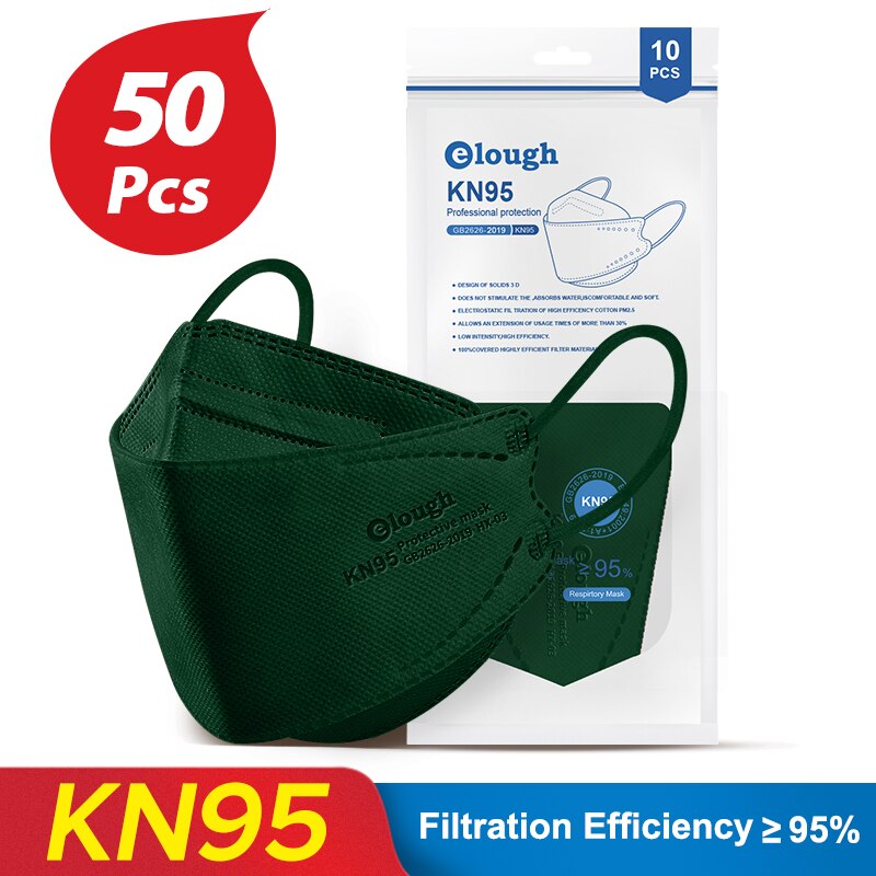 Elough – masque de protection respiratoire FFP2/KN95, lot de 10 à 100 pièces, approuvé par l&#39;espagne