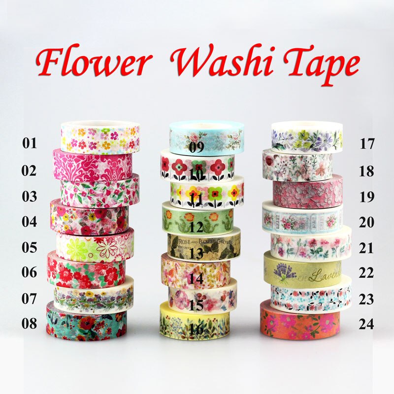 1Pc Flowers set 10m scrapbooking Japanese washi tape adhesive tape,Masking Tape decoration,DIY Sticky Paper Tape Photo Album