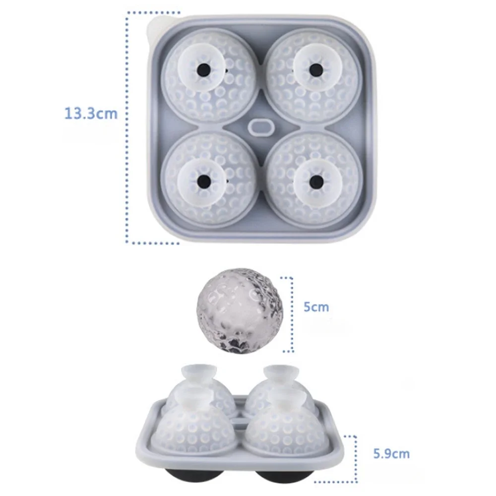 1/3/5PCS Ice Cube Mold 3D Golf Ice Puck Hockey Tray Mold Whiskey Silicone Ice Box Silicone Ice Tray Ice Hockey with Funnel