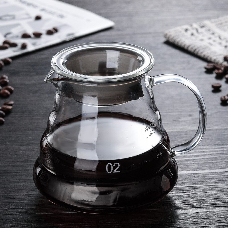 Cafetera de vidrio de 700ml/500ml/300ml, tetera reutilizable con filtro transparente cafetera italiana artículos para café cafetera expreso jarra leche tetera cafetera camping bote cafe jarra cafe cocina: 500ml medium pot