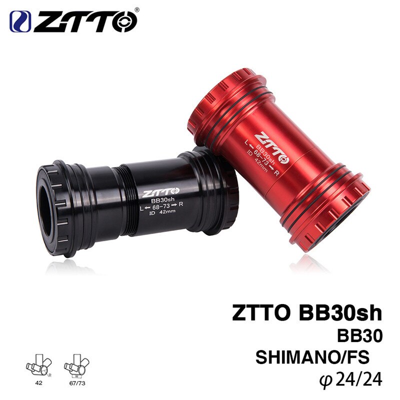 Bicycle Lock Bottom Shaft Threaded for Shiman sram GXP chainring 24mm Spindle Crankset fit BB30 68 / 73mm φ42mm Frame Shell