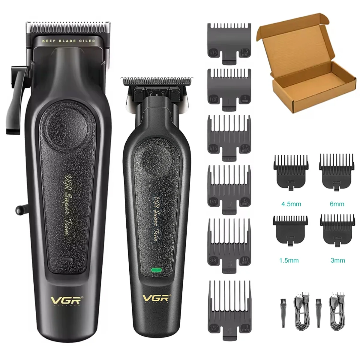 VGR V-995 tondeuse à cheveux professionnelle pour hommes DLC t-blade à faible bruit lame en céramique sans fil tête d'huile tondeuse à cheveux Machine de finition: Violet