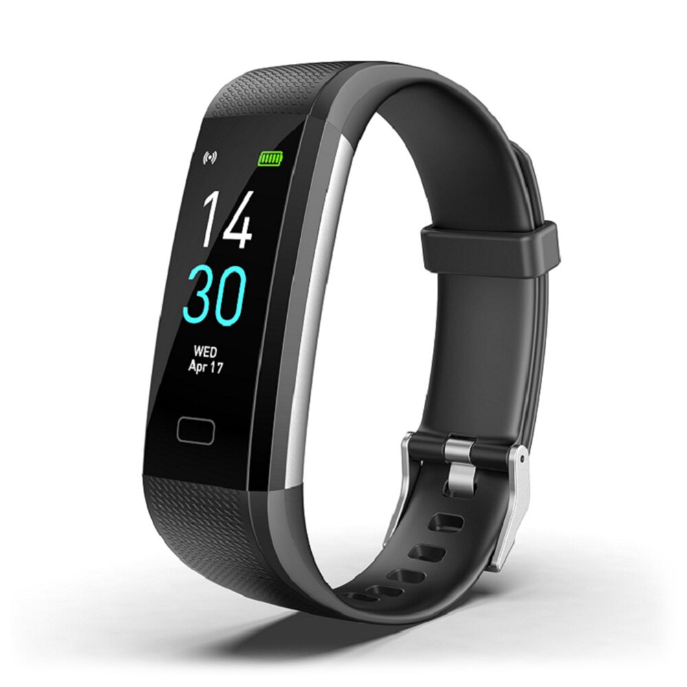 Smart klocka dam sport män smart band blodtrycksmätare  ip68 vattentätt smartwatch armband för android ios telefon: Svart