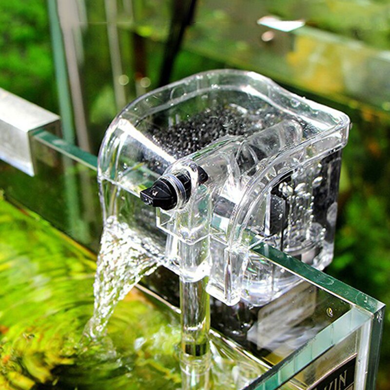 Hængende eksternt akvariefilter vand iltcirkulationspumpe 3 in 1 mini akvarium vandfald filterpumpeværktøj til akvarium: Eu-stik