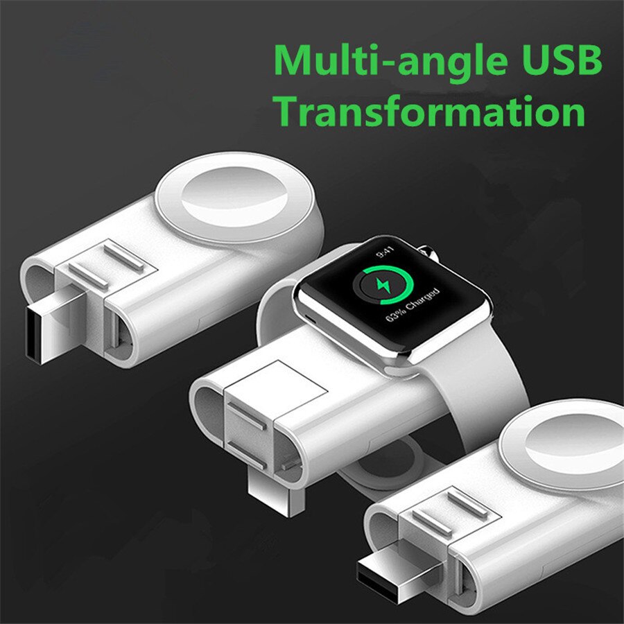 Multi vinkel hurtig usb opladning til apple watch 5/4/3/2 trådløs oplader til apple watch oplader 5 4 3 2 holder oplader til ur