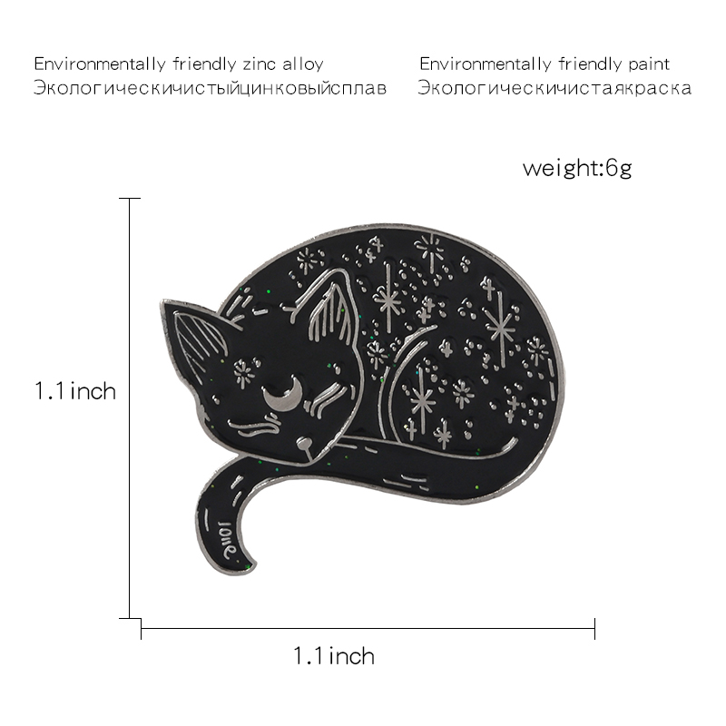 4 stijlen Punk Mooie Duisternis Sterrenhemel Magic Emaille Pin Leuke Slaperige Creatieve Aardbei Kat Broche Badge voor Vrienden