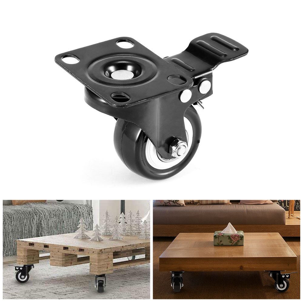 4Pcs Heavy Duty Swivel Castor Wheels 50mm With Brake For Trolley Furniture Office Chair Transport Castors Swivel