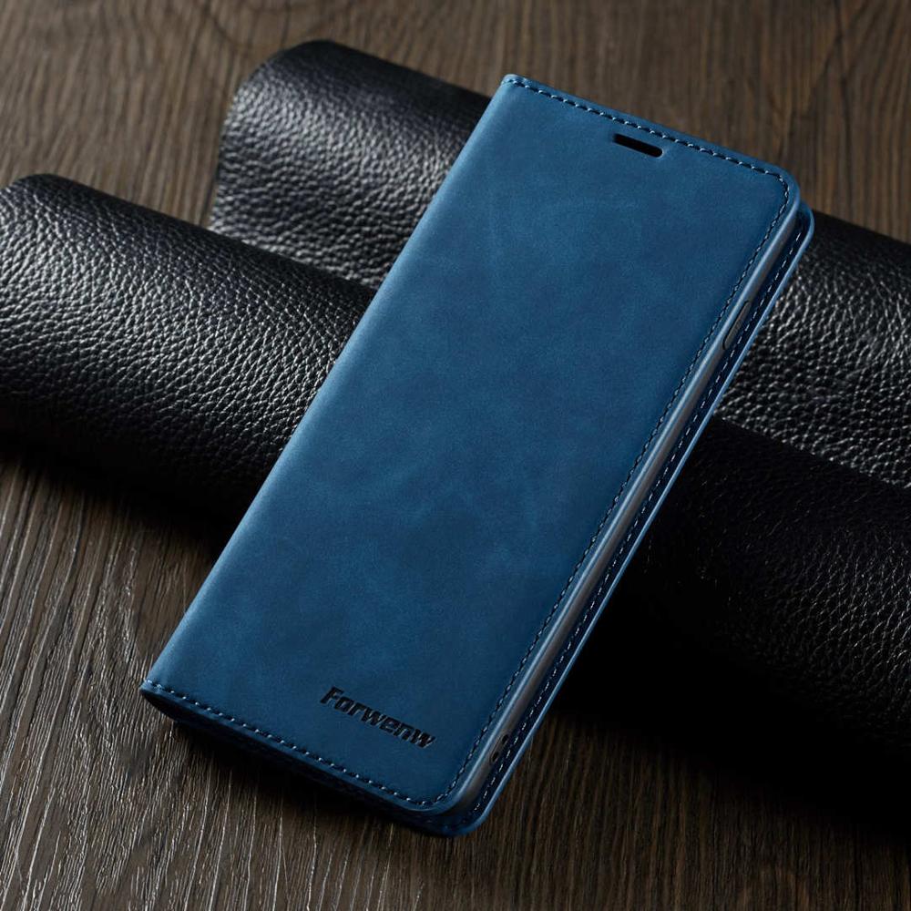 Magnetic Flip Leather Phone Case For Samsung Galaxy A7 A750 A8 A530 A6 Wallet Card Holder Back Cover Coque Fundas: For Galaxy A7 2018 / Blue