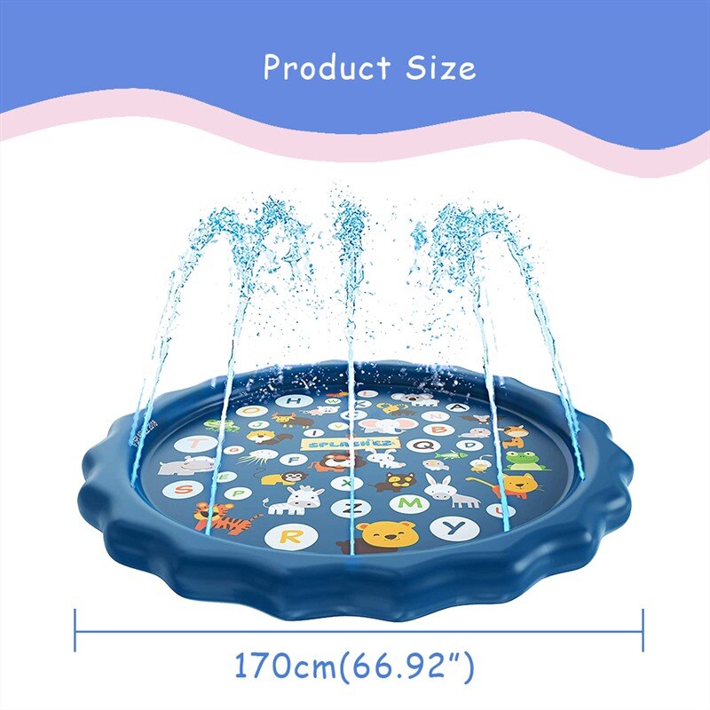 170cm Inflatable Water Spray Mat Inflatable Spray Water Cushion Sprinkler Wading Sprinkler Pool Inflatable Water Swimming Pool