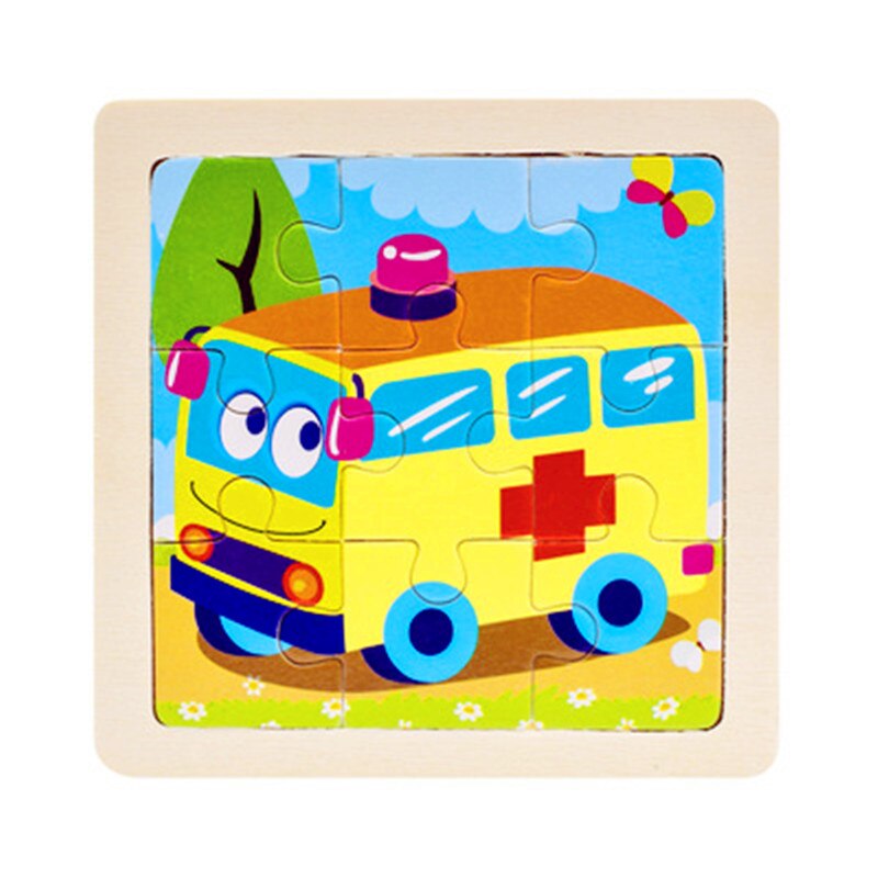 Mini Größe 11*11 CM Kinder Spielzeug Holz Puzzle 3D Baby Cartoon Tier/Verkehrs Holz Puzzles Jigsaw Bildungs spielzeug für Kinder: 03