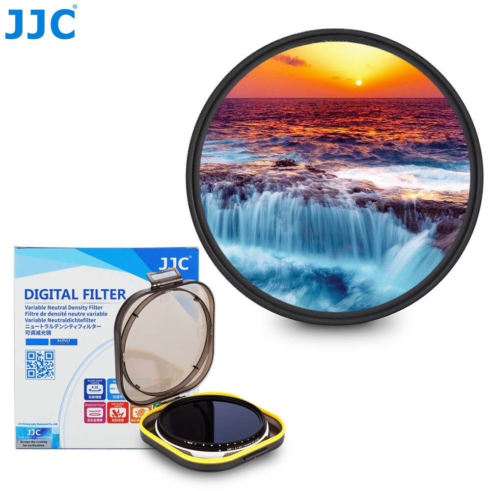 Densidade neutra variável ajustável nd2 de jjc ao filtro magro 49mm 52mm 55mm 58mm 62mm 67mm 72mm 77mm 82mm da lente de nd400 fader nd