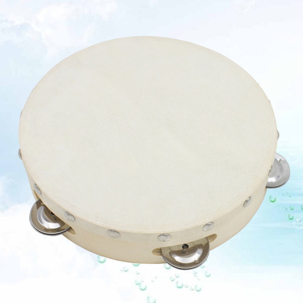 8 Inch Double Row Metal Jingles Tambourine Handbell Hand Drum Percussion Musical Instrument Intelligence Develop: Default Title