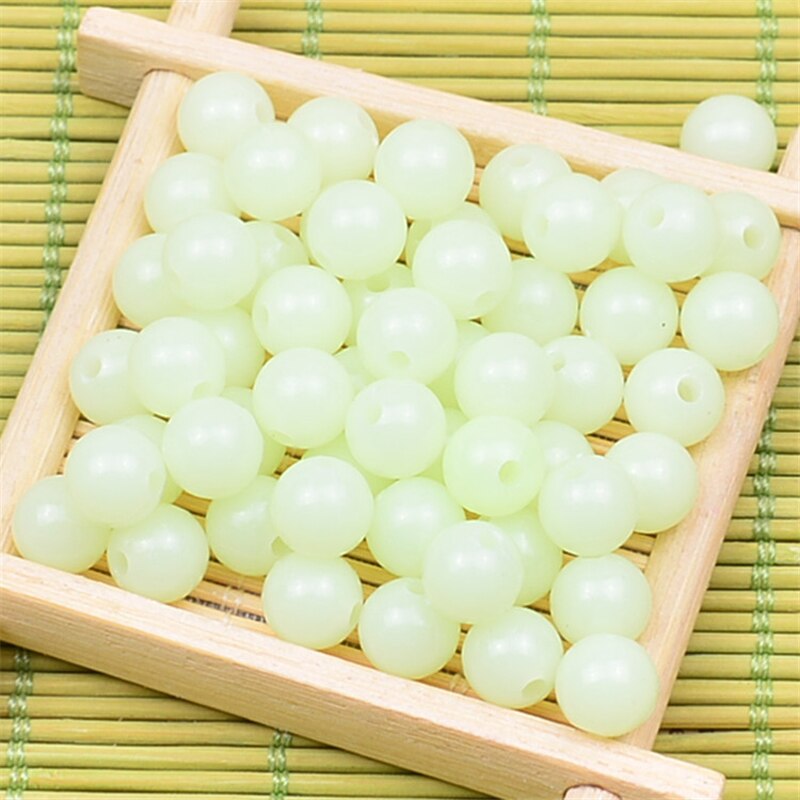 Lote de perlas luminosas para la noche, lote de 100 unidades de bolas flotantes redondas de 5MM, 6MM, 8MM, accesorios para aparejos de pesca, señuelo X071