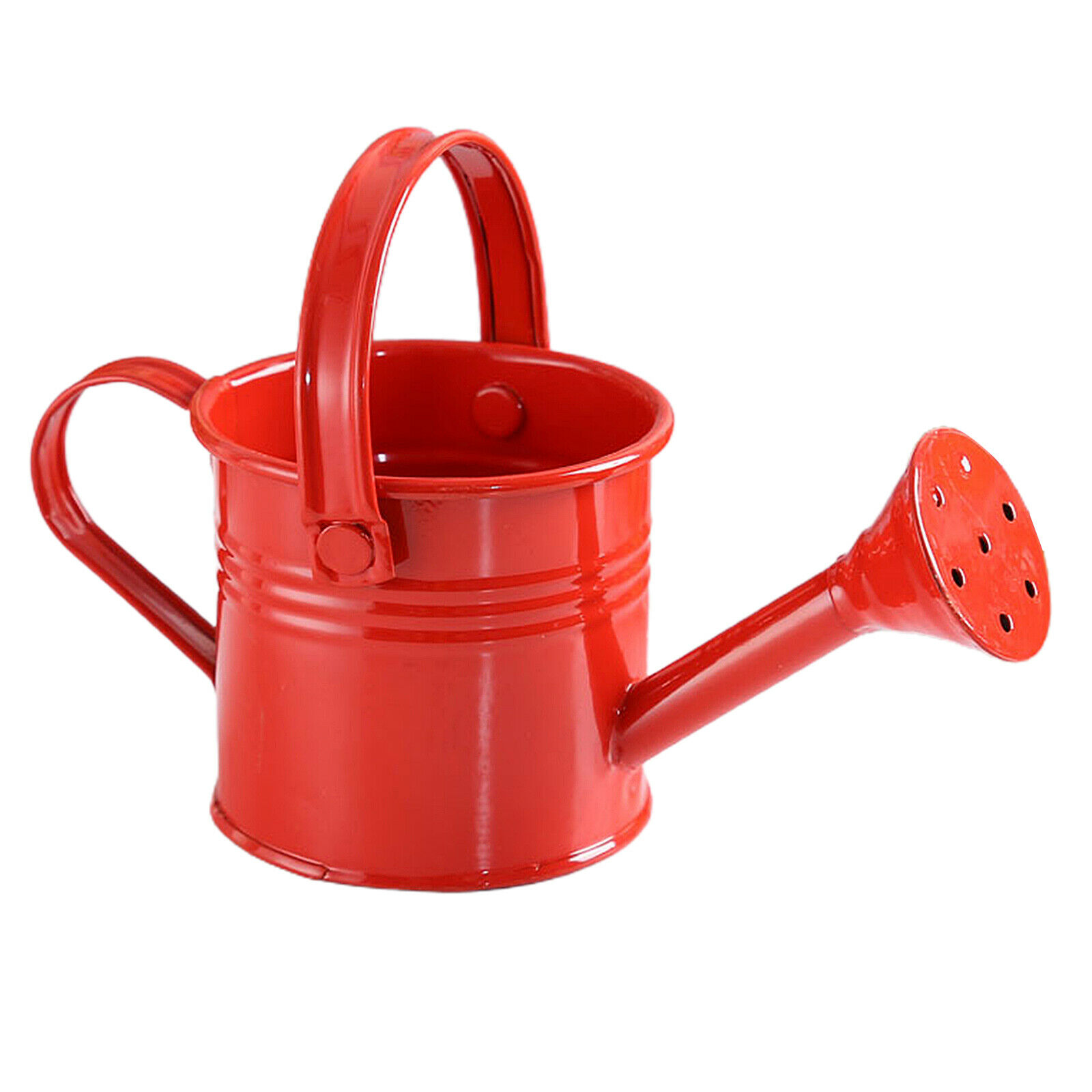 Mini regadera pequeña de Metal para jardín, hervidor de agua de colores sólidos para flores, rociados accesorios, 1 pieza: red