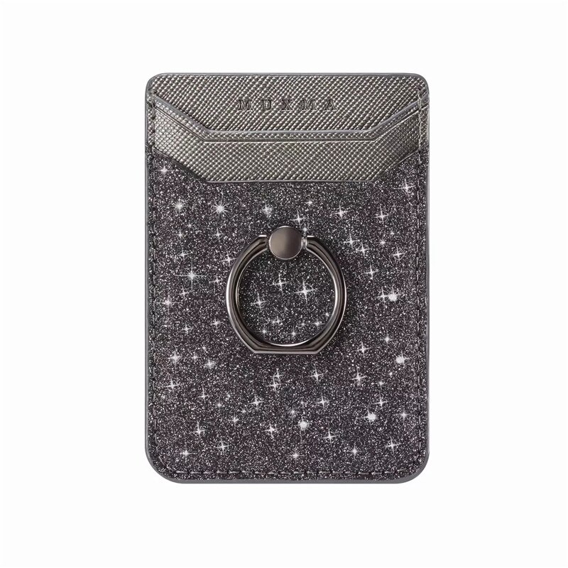 Marmurowe naklejki na telefon kieszonkowy uchwyt na telefon iPhone 12 12 Pro Redmi Note 9 Pro portfel ID naklejka moda damska Fundas: Bling--Black