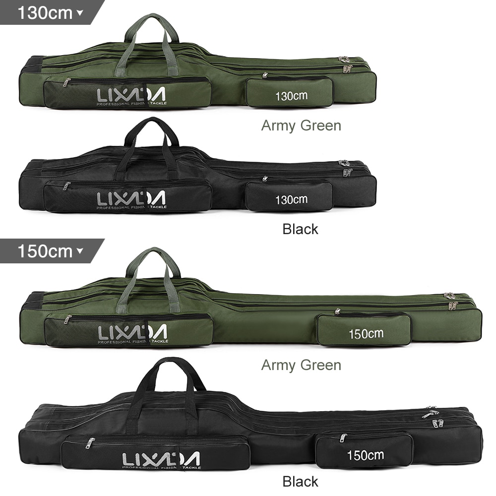Fishing Bag 2/3 Layer Multifunctional Fishing Rod Reel Lure Canvas Pole Storage Case 120/130/ 150cm Carp Fishing Tackle durable