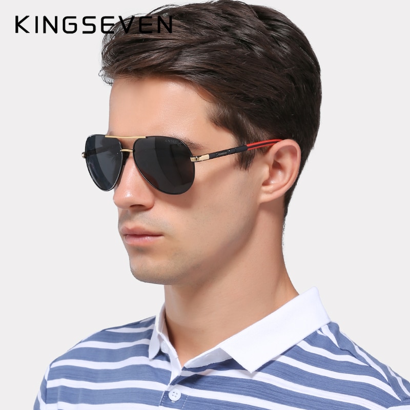 Kingseven mænd vintage aluminium polariserede solbriller klassisk mærke solbriller belægning linse drivende briller til mænd/kvinder