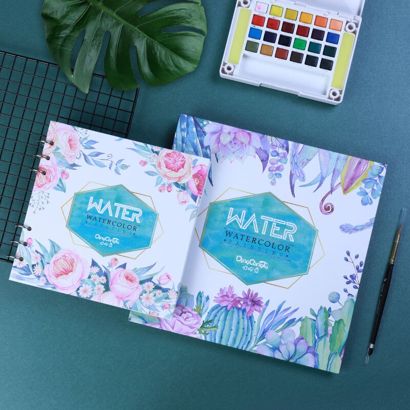 Spiral Notebook for watercolor painting sketchbook 40pages blank paper 300GSM Loose leaf Diary Office School supplies Stationery