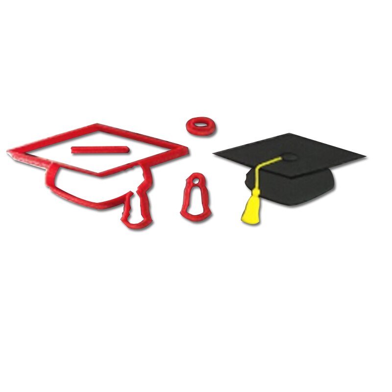 Specialfremstillet 3d udskårne kageudstikker sæt studentereksamen hat og model fondant kage top kage udstikker kage dekorationsværktøj