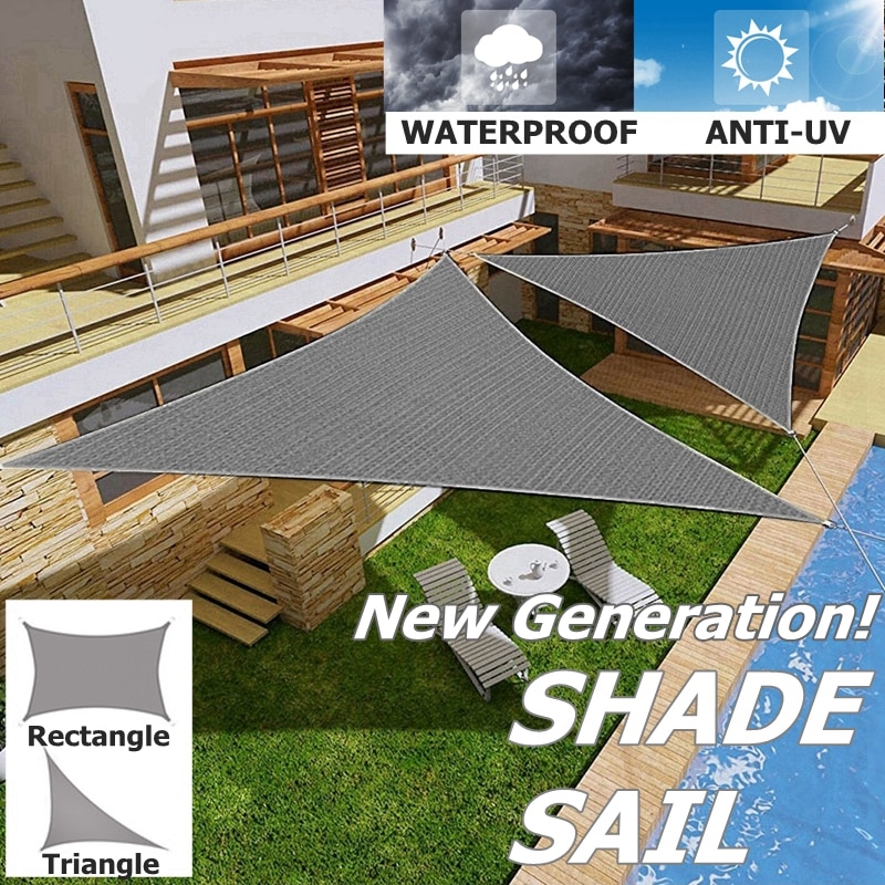 280GSM Large Sun Shade Shelter Sunshade Camping Waterproof Triangular Sail Awning Outdoor Canopy For Garden Patio Pool Sail