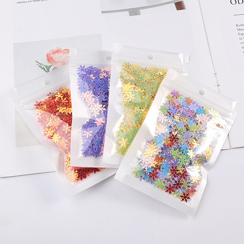 9Mm 320Pcs Diy Pailletten Sneeuwvlok Kleurrijke Leuke Manicure Accessoires Pailetten Pailletten Nail Decoratie Diy Materiaal