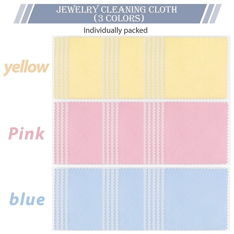 150 stück Schmuck Reinigung Tuch Bunte Polieren Tuch Weiche Silber Polnischen Tuch Einzeln verpackt Schmuck Reiniger