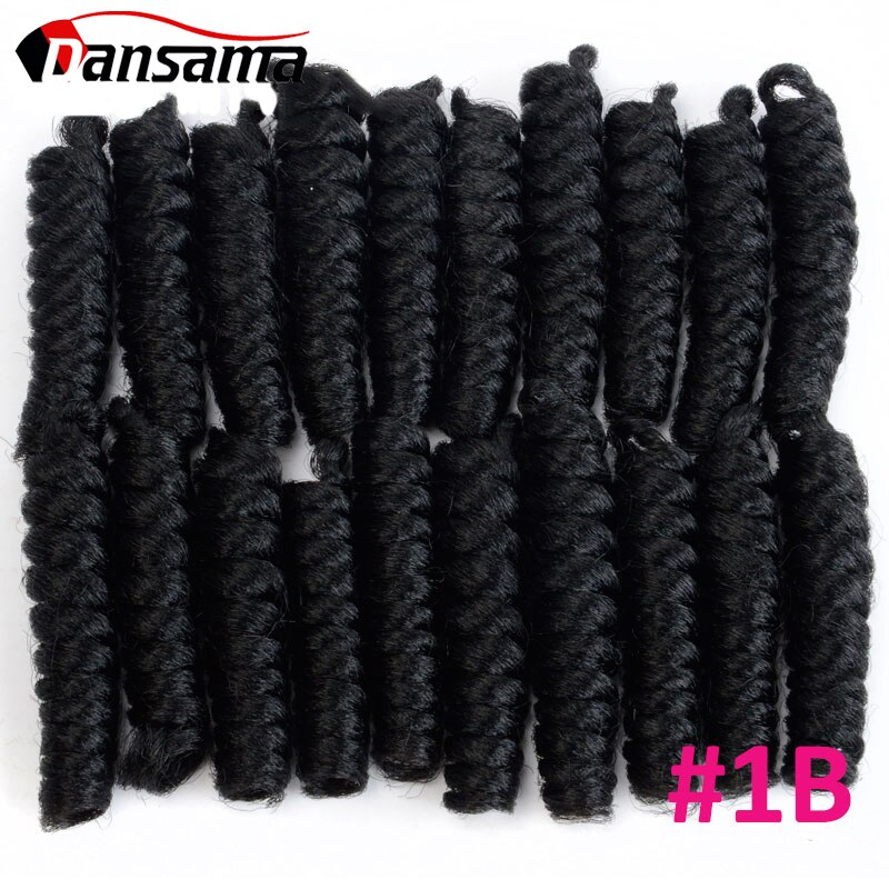 DANSAMA 6 Inch Short Curly Spring Crochet Braiding Hair 20 Roots/pack Synthetic Crochet Braids Hair Extensions: #1B / 3Pcs/Lot