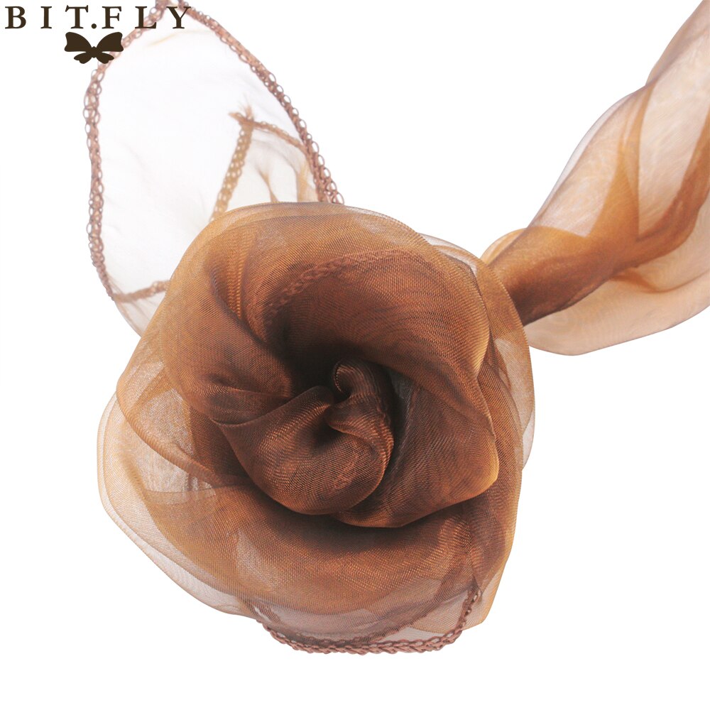 18cm*275cm Wedding and events Organza Chair Sashes Bow chair Covers for Christmas Party Banquet Decorations Home Textiles gold: chocolate