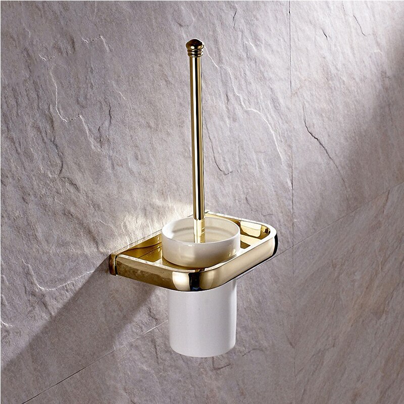 Luxe Douche Badkamer Accessoires Set, Handdoek Ring, Papier Houder, Kapstok, Wc Borstel, gepolijst Gold, Bad Hardware