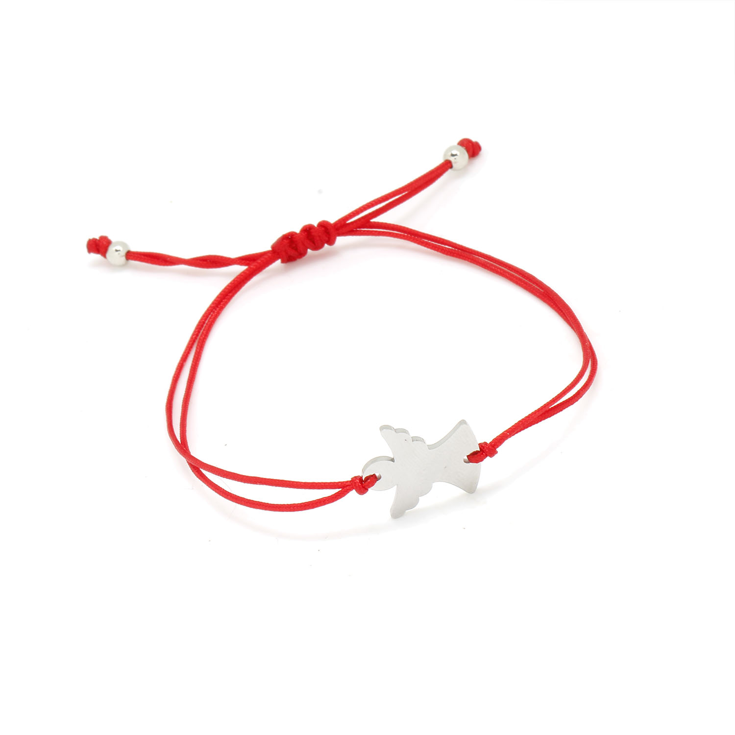 Vergulde Rvs Goede Glad Gepolijst Angel Charm Armband Vrouwen Eenvoudige Rode Draad Handgemaakte Verstelbare Sieraden