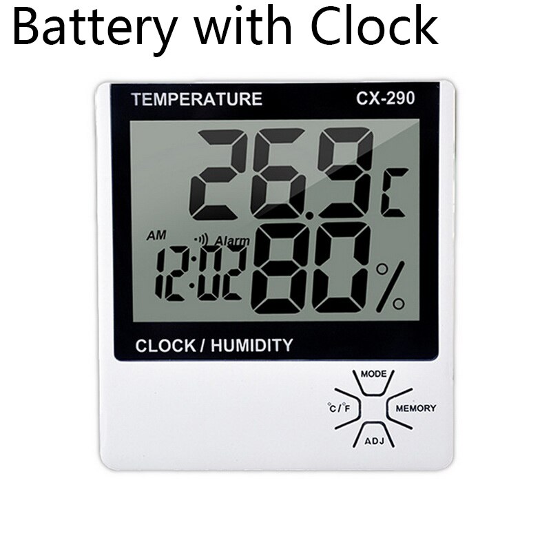 Indoor Thermometer Hygrometer Alarm LCD Digital Clock Calendar Weather Station Desk Clocks Temperature Meter Barometer: e