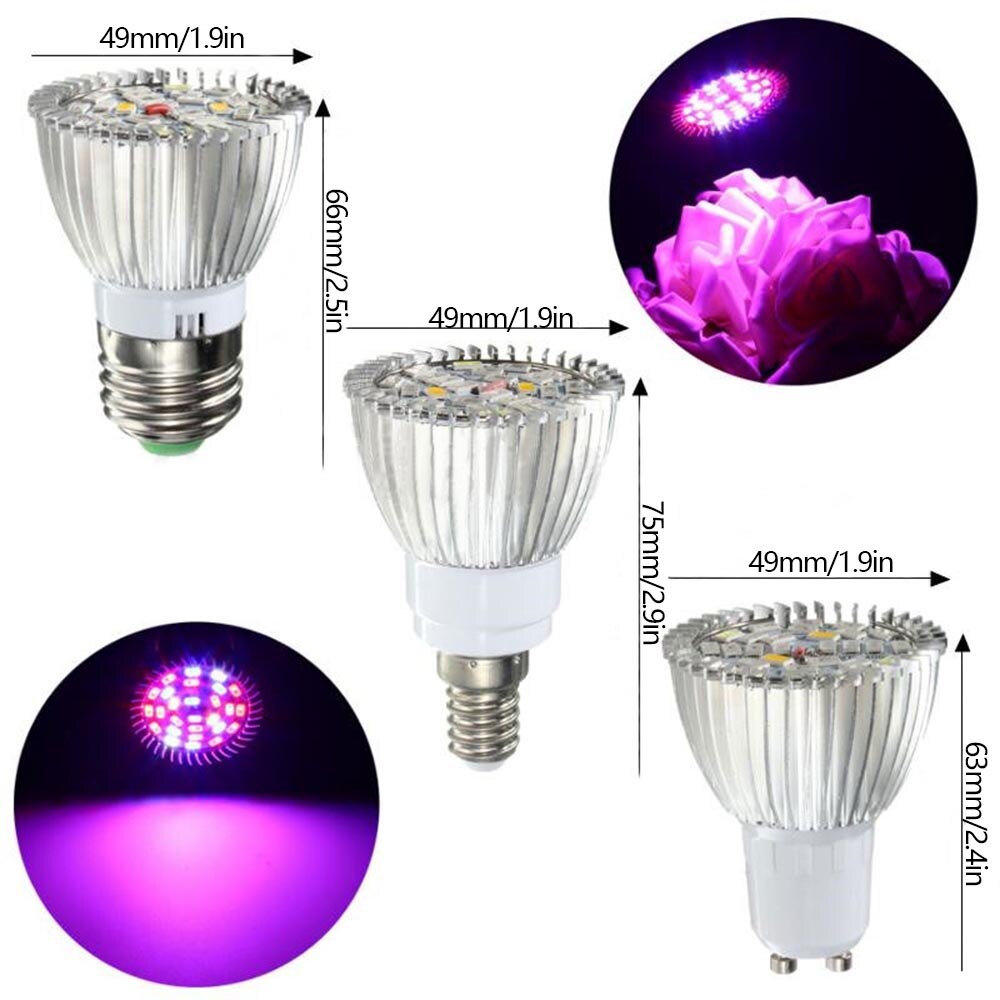 Planten led kweeklamp  e14/ e27/gu10/  phytolight uv ir phytolamp voor binnen bloemen groente zaden planten tent kas hydrocultuur