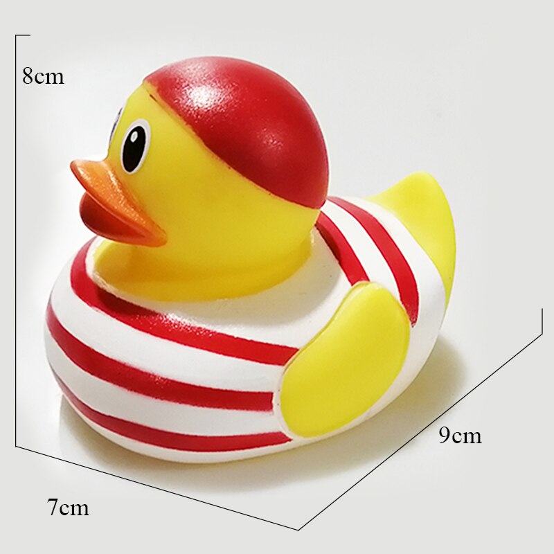 ESALINK 8-10Cm Schwimm Ente 14 Stile Pirate Ente Polizei Gummi Ducky Bad Spielzeug Baby Kognitiven Spielzeug Baden pädagogisches Spielzeug: YN081-1pcs