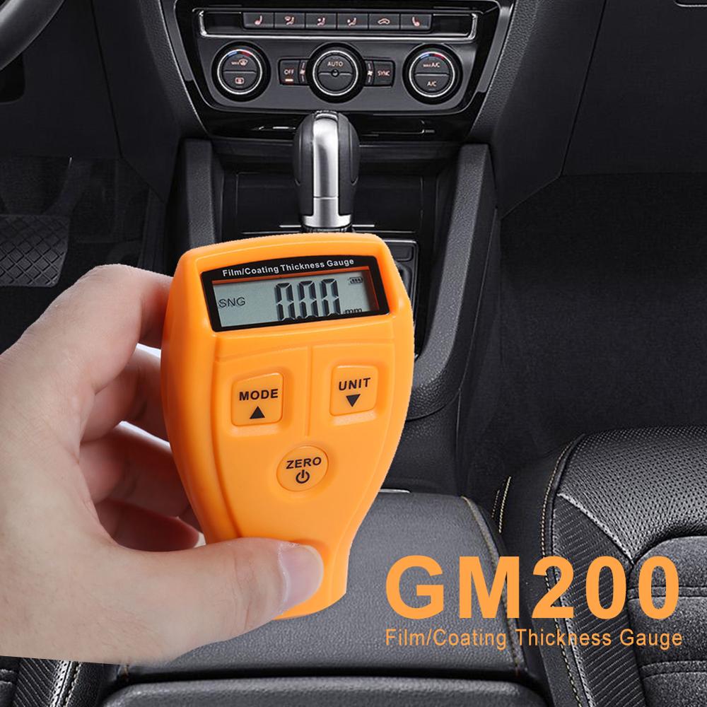 GM200 revêtement peinture jauge d'épaisseur testeur ultrasons Film Mini revêtement voiture peinture diluant mètre anglais russe outil manuel