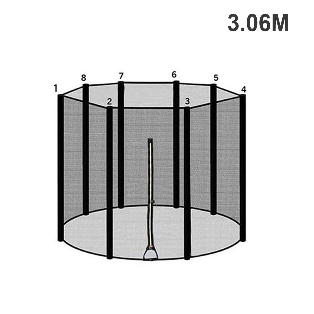 Indendørs udendørs trampolin beskyttelsesnet anti-fald hoppepude sikkerhedsnet trampolin hegn beskyttelsesvagt: 10 tommer 8 poler