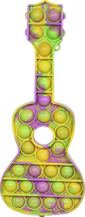 Pop Fidget Reliver Stress Toys Rainbow Push It Bubble Antistress Toys Adult Children Sensory Toy To Relieve Autism: Guitar YE-GR-PU