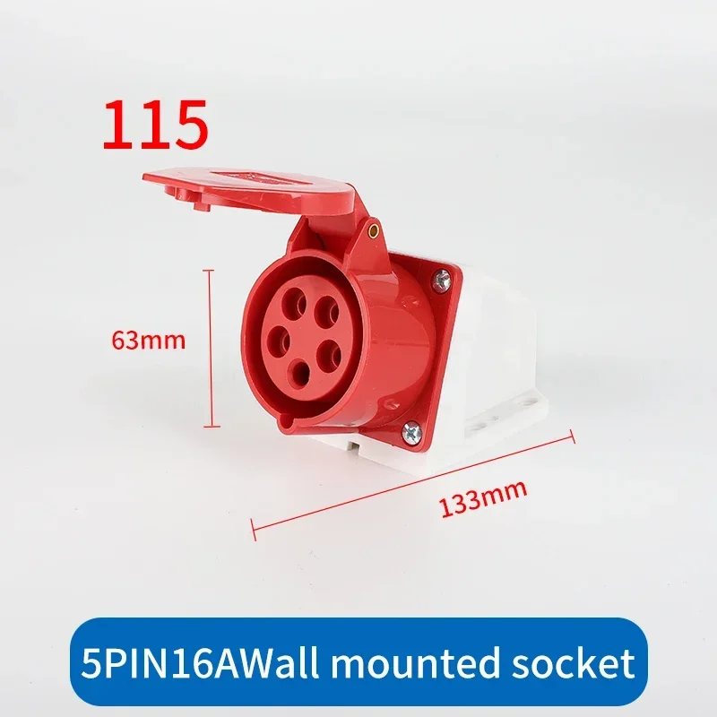 Industrial plug and socket waterproof connector 3PIN 4PIN 5PIN 16A IP44 waterproof electrical connection wall mount socket: WHITE