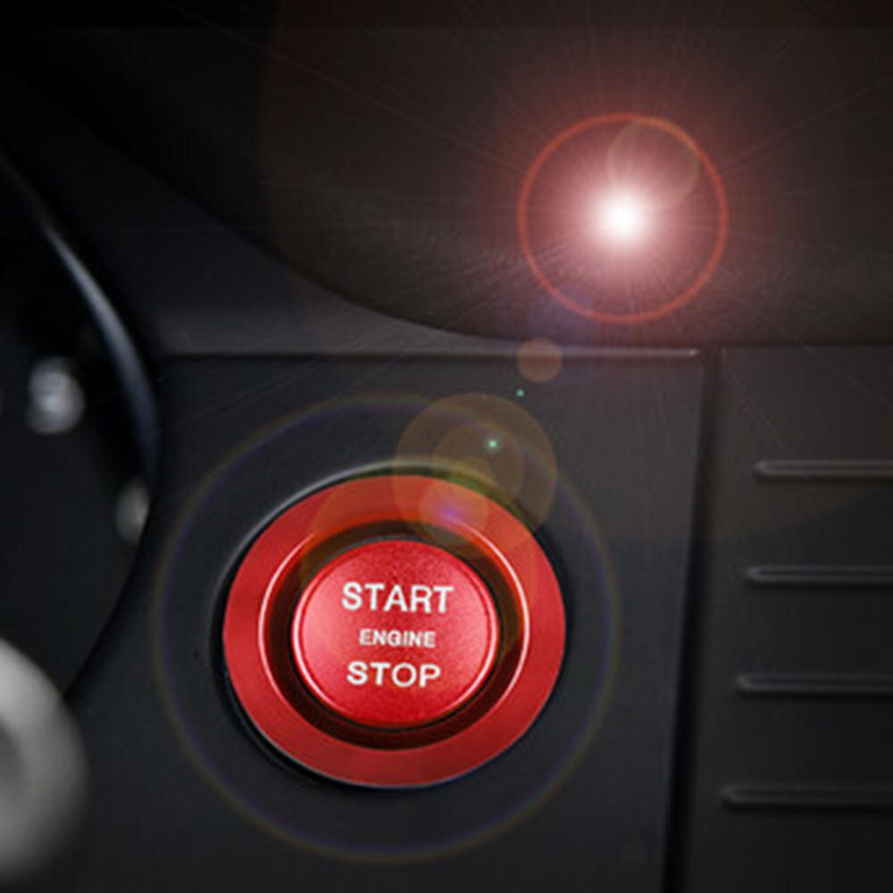 Red Engine Start Buttons Ring Cover Trim For Land Rover Interior Refit Start Ring Button Paste Start Ring + Start Cover