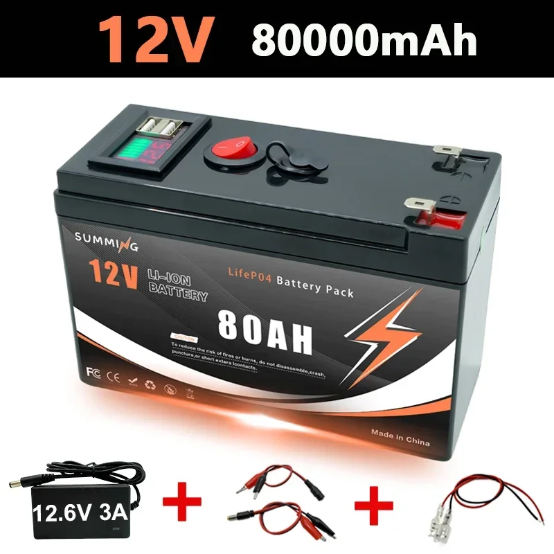 LiFePO4 12V 150Ah wiederaufladbare Lithiumbatterie mit integriertem BMS, für Spielzeug, Solarmodule, Fischfinder, Power Wheels️: Rosa