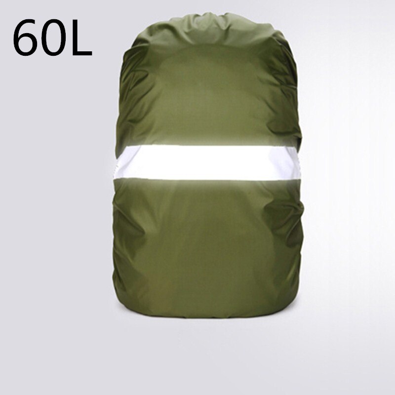 80L Reflektierende Regen Abdeckung Rucksack, 20L 35L 45L Wasserdichte Tasche Abdeckung, draussen Camping Wandern Klettern Staubdicht fallen für Rucksack: Armee Grün 60L