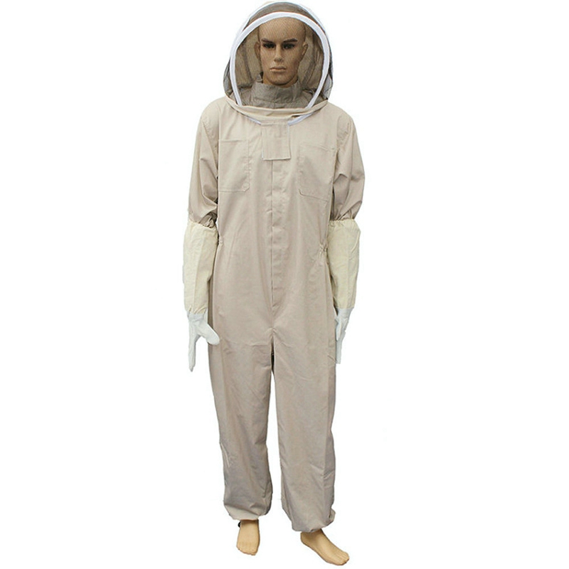 Ventilated Full Body Beekeeping Bee Keeping Suit with Leather Gloves XL