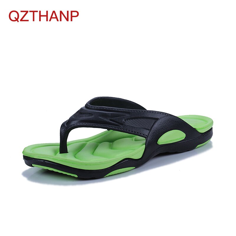Stor storlek herr tofflor skor sommar vatten manliga sandaler man vuxen lägenheter andas strandtofflor herr flip flops med öppen tå: Grön / 7.5